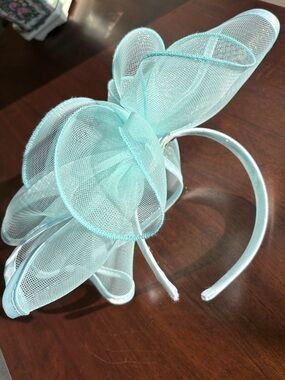 Bellisima Baby Blue Crinoline Fascinator Hat Headband Kentucky Derby